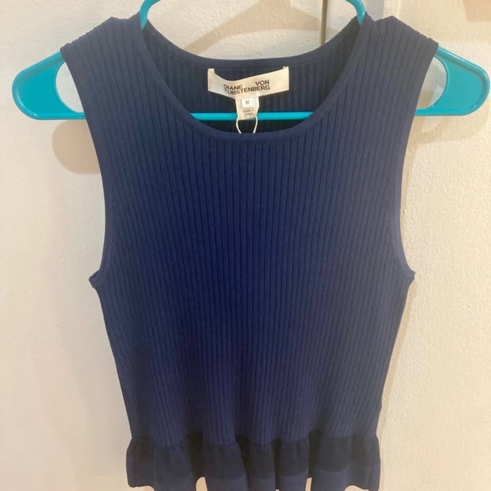 Diane Von Furstenberg Knit Peplum Top